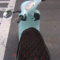 Black Universal Motorcycle Seat Cover, 3D Spacer Mesh Fabric Scooter Cushion, Breathable Anti-Slip Moped Seat Cover for All-Weather Comfort