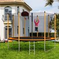 thumbnail image 2 of 10/12/14/15ft Trampoline with Safety Enclosure Net for Kids and Adults, Outdoor Jump-N-Dunk Trampolines with Basketball Hoop, Ladder and Spring Pad (Round), 2 of 2