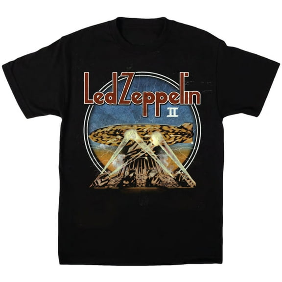 Men's Led Zeppelin LZII Searchlights Slim Fit T-shirt Small Black