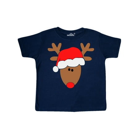 

Inktastic Christmas Cute Reindeer in Santa Hat Gift Toddler Boy or Toddler Girl T-Shirt