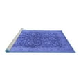 thumbnail image 2 of Ahgly Company Machine Washable Indoor Square Oriental Blue Industrial Area Rugs, 6' Square, 2 of 4
