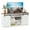 White, variant on CONCETTA TV Stand, Storage Function, Mid-sized Farmhouse Style, Movable Sliding Door, white