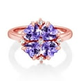 thumbnail image 2 of Gem Stone King 18K Rose Gold Plated Silver Blue Tanzanite Ring for Women (2.08 Cttw, Heart Shape 5MM, Gemstone December Birthstone, Size 5), 2 of 3