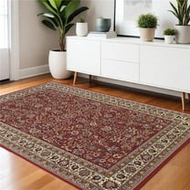 HomeRoots 574301 4 x 6 ft. Oriental Rectangle Area Rug, Red & Ivory