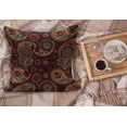 thumbnail image 2 of Paisley Fluffy Throw Pillow Cushion Cover, Middle Pattern Tribal Art Bohemian Themed Composition Printed Image, Rectangle Accent Pillow Case, 36" x 16", Burgundy and Dark Mustard, by Ambesonne, 2 of 5