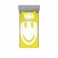 thumbnail image 2 of Ambesonne Modern Fitted Sheet & Pillow Sham Set, Yellow Positive Smiling Face, Queen, Yellow and White, 2 of 3