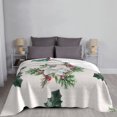 thumbnail image 6 of XMXT Flannel Throw Blanket for Couch, Merry Christmas Bird Watercolor Bed Sofa Decor Blankets for Home Bedroom, 50 x 40 inches, 6 of 9