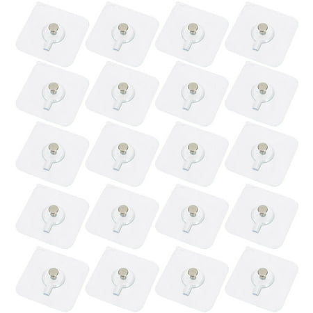 

20 Pcs Plastic Multi-purpose Screw Stickers No Drill Wall Hangers Trace Picture Coat