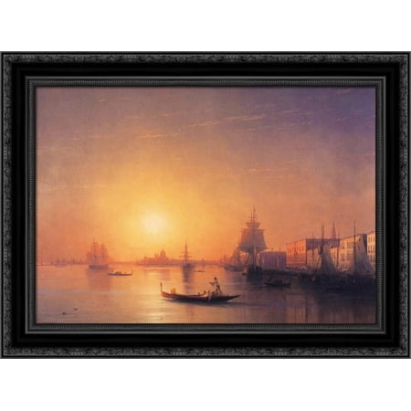 Venice 24x20 Black Ornate Wood Framed Canvas Art by Aivazovsky, Ivan