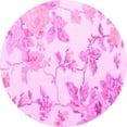 thumbnail image 1 of Ahgly Company Indoor Round Floral Pink Coastal Area Rugs, 5' Round, 1 of 4