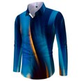 thumbnail image 3 of Camisas de manga larga con estampado 3D para hombre, camisas florales con solapa estampada, ropa de calle vintage informal ajustada para hombre, 3 of 5