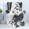thumbnail image 4 of Panda Soft Flannel Fleece Blanket, Giant Panda Bear Sitting in Zoo Traditional Chinese Painting Monochrome Picture, Cozy Plush for Indoor and Outdoor Use, 50" x 70", Cadet Blue White, by Ambesonne, 4 of 5