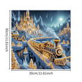 thumbnail image 2 of Fantasy Diamond Art Kit, 12 Inch Framed Ice Winter Train Scenic Pearl Diamond Painting for Adults, Unique Wall Art Home Decor Craft Kit, 2 of 4