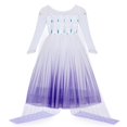 thumbnail image 2 of Benylion Girls Snowflake Princess Dress with Cape Ice-Queen Themed Costume Gown Toddler Halloween Cosplay Fancy Outfit for 7-8 Years, 2 of 11