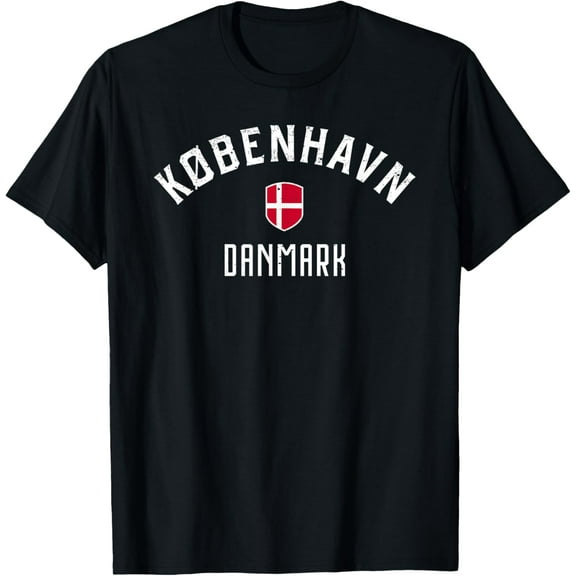 Copenhagen Denmark T Shirt Danish Flag Kobenhavn Danmark Tee T-Shirt