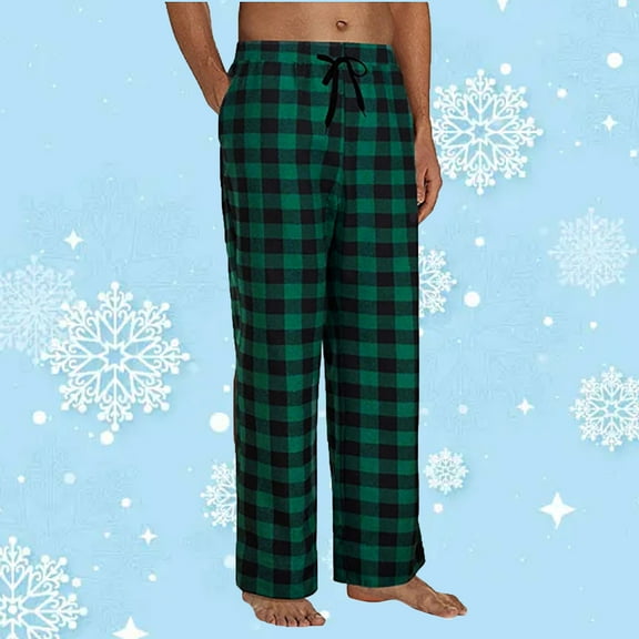 cllios Men鈥檚 Buffalo Plaid Pajama Pants Comfy Loose Lounge Trousers Drawstring Pajama Pants Sleepwear
