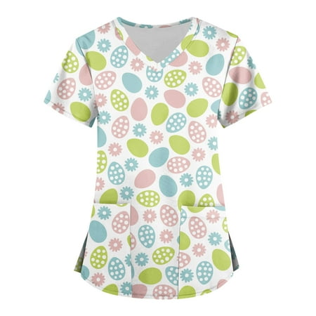 

CHMORA Scrub Tops for Women — Classic Fit 1 Pocket Four-Way Stretch Anti-Wrinkle Women’s Medical Scrub Top Fluorescent Green XL