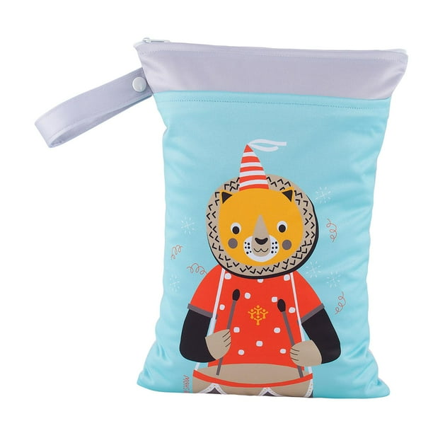 Bolsa de pañales para niños pequeños, bolsa para guardar servilletas, impermeable, lavable, con Azul claro