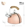 thumbnail image 3 of Pinky Up Presley Tea Kettle, Stovetop Whistling Kettle, 70 oz, Rose Gold, 3 of 6