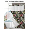 thumbnail image 4 of No Hook Shower Curtain with Snap in Liner,Summer Tropical Fruit Pineapple Waterproof Bath Curtain Double Layers with See Through Top Window,Jungle Green Plant on Black Hotel Shower Curtains 36x72in, 4 of 9