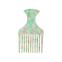 Unique Bargains 1 Pc Flat Handle Marble Hair Insert Comb Green Acetate Sheet