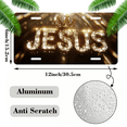 thumbnail image 2 of 1 Pcs 2D Flat License Plate Covers & Frames, JESUS with Crown For Decorative Front, Waterproof For Decoration Aluminum License Plate Covers & Frames Cover For Men Women, 12" X 6", 2 of 7
