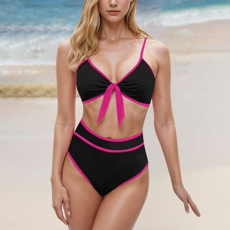OSFVNOXV Womens Bikini Mothers Day Gifts Bulk Clearance Summer 2025 New Trending Swimsuits Push Up Triangle Bra Tie Front Hipster Bikini Bottom