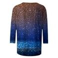 thumbnail image 4 of Yuanlong Womens T-Shirts Star Sparkle Print 3/4 Sleeves Round Neck Tee Carnival Spring Wear Lightweight Stylish Lady Tops, 4 of 4