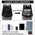 thumbnail image 3 of Mochila SUPACOOL casual para ordenador portátil para hombre y mujer, color gris, 3 of 8