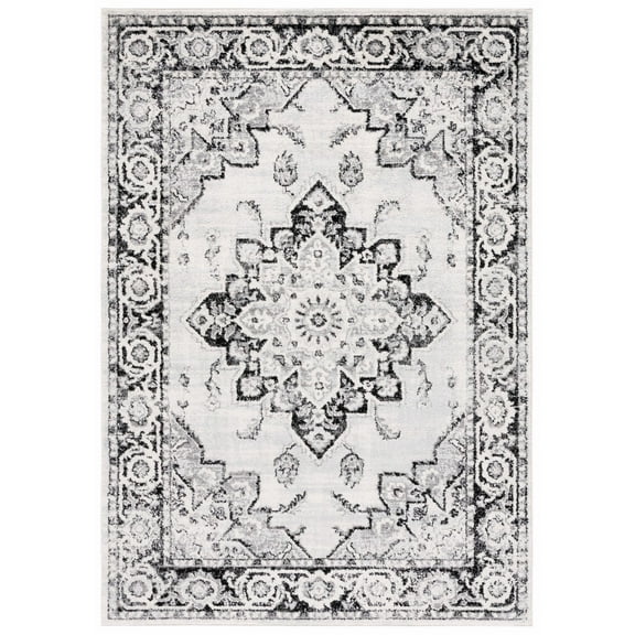SAFAVIEH Tulum Izabelle Traditional Area Rug, 5'3" x 7'6", Ivory/Black