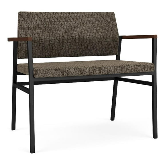 Avon Reception Waiting Bariatric Chair UPH Seat Back / Black Steel / Brown