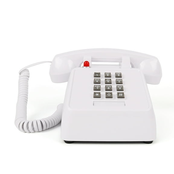 Real Working Vintage Telephone - Retro Landline Phone with Working Push Dial, Classic Corded Desk Phone for Home & Office Decor, Old Fashioned Big Button Phone for Seniors with Loud Ringer