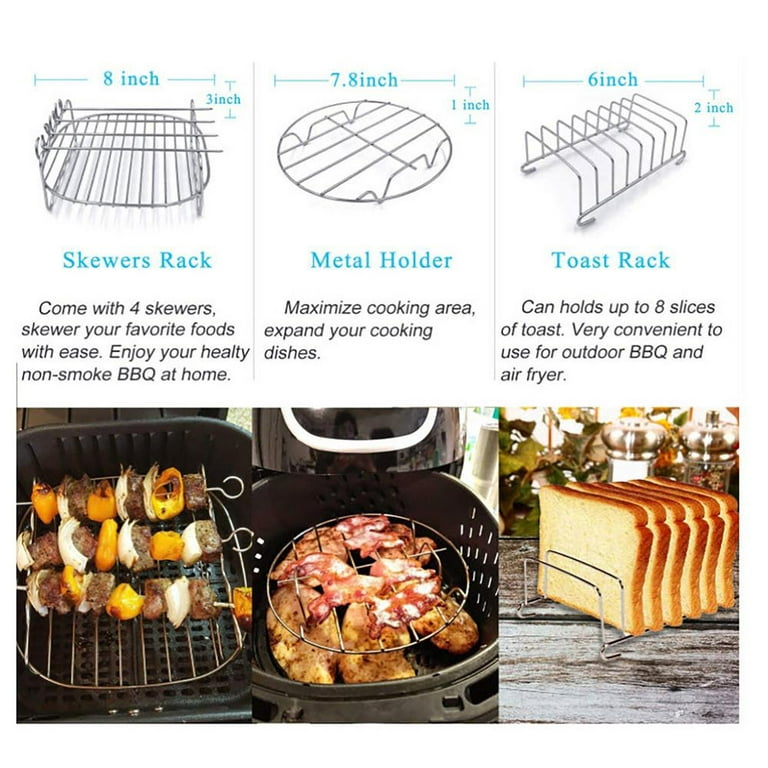 Famure Air Fryer Accessories 15 PCS Fit 3.2-5.8QT Square Air Fryer With Oil  Sprayer Bottle 8 Inch Cake Pan Pizza Pan Air Fryer Liner Compatible For  Chefman Cosori Phillips Instant Gowise appealing 
