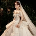 thumbnail image 3 of Main Wedding Dress Bride 2024 French Court Heavy Industry Trailing Starry Sky Plus Size Mori Dreamlike Super Fairy, 3 of 10