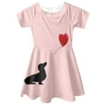 thumbnail image 3 of Suhoaziia Skater Dress Toddler Girl Dachshund Balloon Adorable Durable Twirl Swing Dresses for Playing Holiday Travel,Casual Aesthetic Girls Dresses Size 3-4 Years, 3 of 5