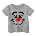 thumbnail image 3 of Toddler Girls T-Shirts Summer Clown Smiley Face Printinground Neck Short Sleeve Multicolor Tee Children Girls Comfort Style Athleisure Playtime And Outdoor T-Shirts，10 -12 Years, 3 of 4