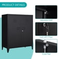 thumbnail image 6 of MIIIKO Metal Locker with 2 Doors, Metal Storage Sideboard Accent Cabinets for Kitchen, Pantry, Home Office and Garage, 6 of 7