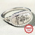 thumbnail image 5 of Rhodium Plated 925 Sterling Silver Elegant Bohemian Engraved Floral Ring for Women | Vintage Style, Daily & Party Occasion,-Size 8, 5 of 6