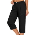 thumbnail image 5 of BUIGTTKLOP Cargo Capri Pants for Women High Waisted Outdoor Hiking Capris Pull on Straight Leg Summer Cropped Pants, 5 of 6