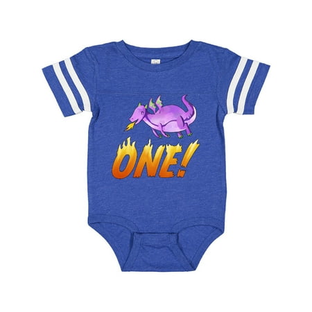 

Inktastic First Birthday Purple Dragon Breathing Fire Gift Baby Boy or Baby Girl Bodysuit