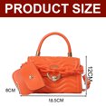 thumbnail image 2 of Bolso de mano multicolor fresco de primavera y verano, de piel sintética, para colgar al hombro, de dos piezas, de color naranja y rojo, 2 of 5
