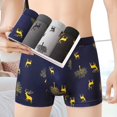 thumbnail image 4 of Lote de 4 calzoncillos tipo bóxer deportivos para hombre, suaves y transpirables, sexys, cómodos, con estampado de moda, 4 of 5