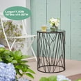 thumbnail image 5 of Y&M Indoor Outdoor Chic Wood Round End Table, Flower Bronze, 5 of 7