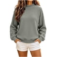 thumbnail image 4 of Staron Women's Sweater Knitted Ribbed Round Neck Long Sleeve Casual Comfy Pullover Tops Fall Winter Fashion Solid Knitwear Gray M, 4 of 7