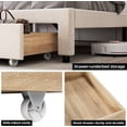 thumbnail image 4 of Bingirl Upholstered Bed Frame with Storage Headboard and Charging Station Platform Bed Frame with Drawers Heavy Duty No Box Spring Needed Easy Assembly Beige King Size, 4 of 8