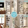 thumbnail image 5 of 71" Tall 6-Tier Bookshelf, Large Open Storage Bookcase, Freestanding Display Shelf for Living Room, Bedroom or Home Office, White, 5 of 9