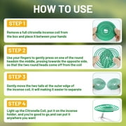 SCENTORINI Citronella Coils, 48 Pcs Lemongrass Incense for Backyards, Pool Side, Patio, Including Holder
