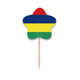 thumbnail image 1 of Mauricio bandera nacional África país Selección de pastelitos Star lable Flag en palillos de dientes, 1 of 3