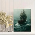 thumbnail image 2 of Haunted Ship Canvas Art, Dark Stormy Sea Painting, Gothic Nautical Moody Ocean Wall Decor, 2 of 8