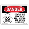 thumbnail image 1 of SignMission OS-DS-A-1824-L-1809 18 x 24 in. OSHA Danger Sign - Oxygen Deficiency Beyond This Point, 1 of 1